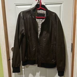 Brown leather jacket